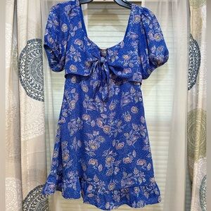 Sienna Sky Blue and Pink Floral Blouse